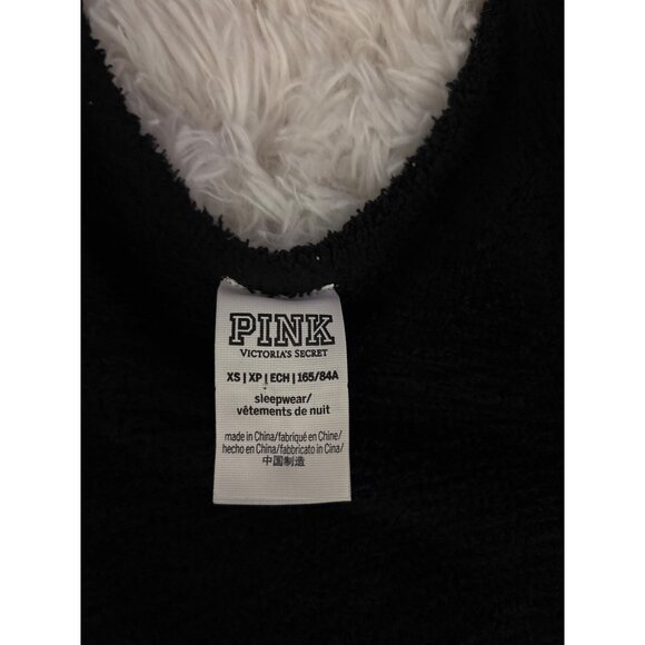 Victorias Secret Pink Fuzzy Black Sleepwear Tank Top  Soft Terry Feel XS - Picture 6 of 15